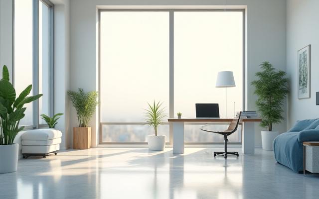 Sparkling clean modern office interior ready for business