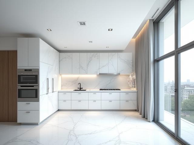 Immaculate modern kitchen in a newly completed luxury apartment in London